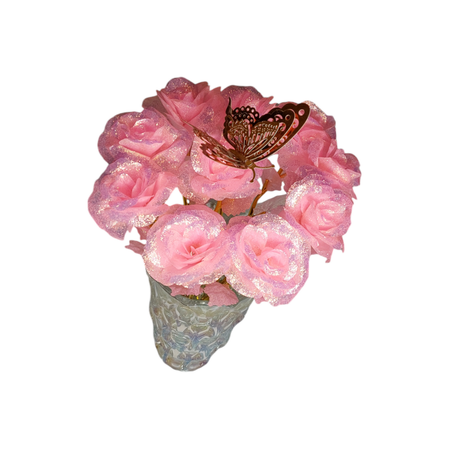 Beautiful flowers and a butterfly