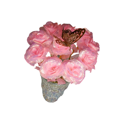 Beautiful flowers and a butterfly
